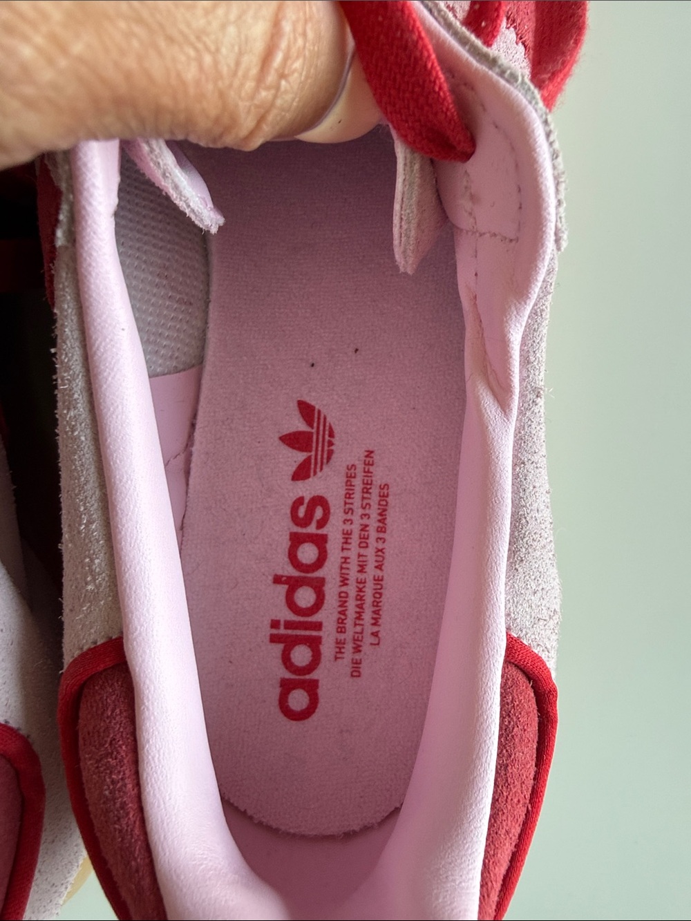 adidas Women's Pink and Red Suede Sneakers - Samba - Picture 6 of 8
